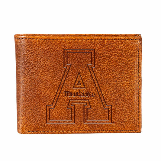 Team Sports America Exclusive - Appalachian State University, Embossed 100% Genuine Tumbled Leather Pa