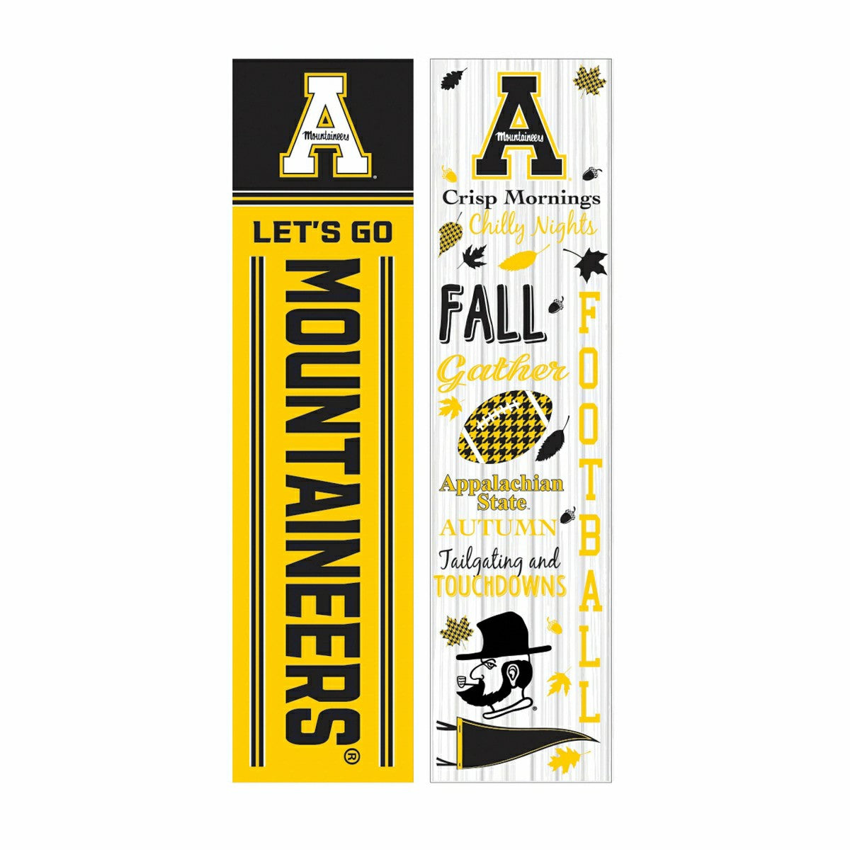 Team Sports America Best Seller - 46" Double Sided Leaner, Appalachian State University, Fall Seasonal
