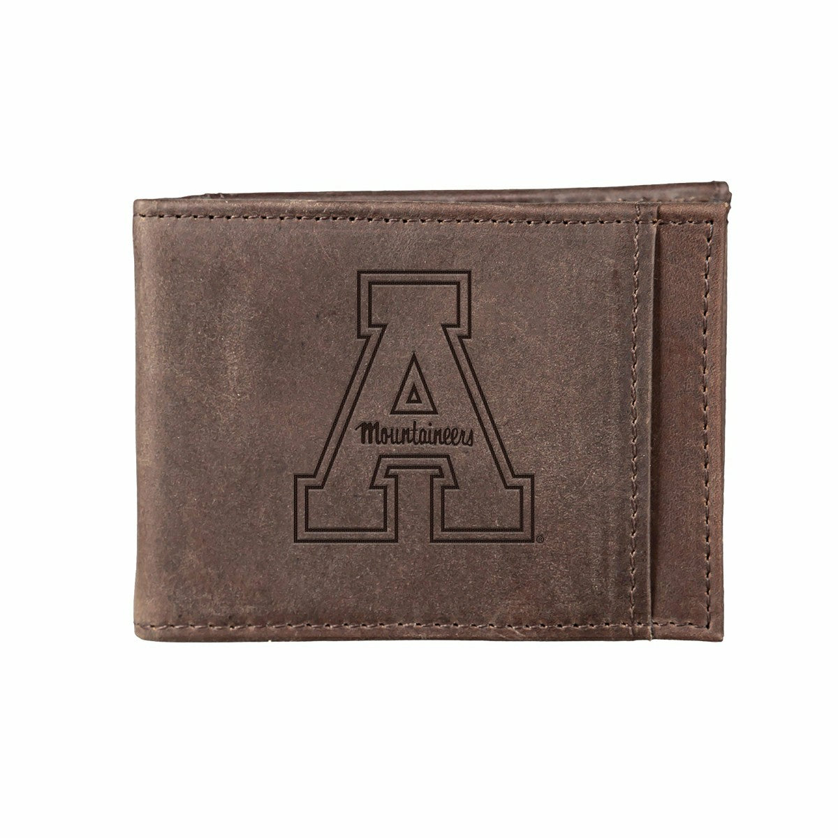 Team Sports America Classic - Front Pocket Wallet w/ RFID Blocking, Appalachian State, Brown
