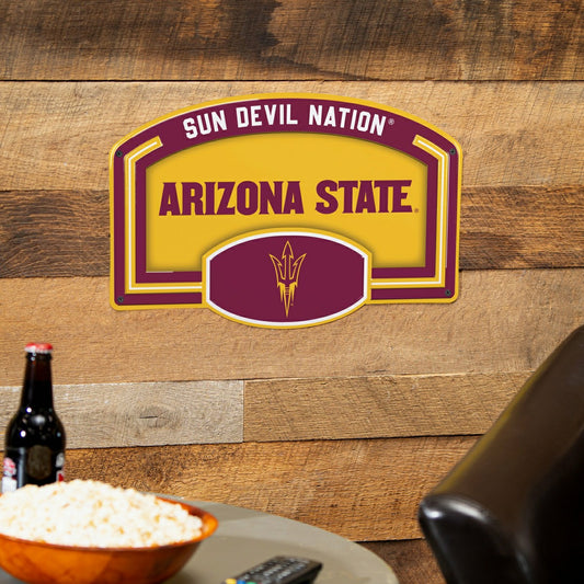 Team Sports America Best Seller - Arizona State University USA Embossed Steel Wall Sign, 11" x 17"