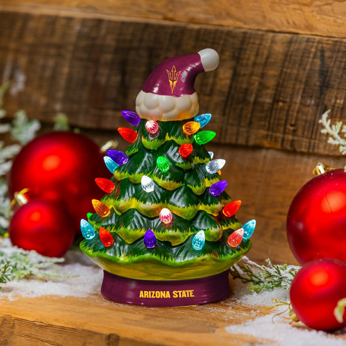 Team Sports America Essential - Arizona State University 8" LED Ceramic Christmas Tree