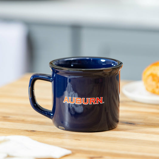 Team Sports America Essential - Auburn University Ceramic Camp Cup with Enamel Finish, 14oz