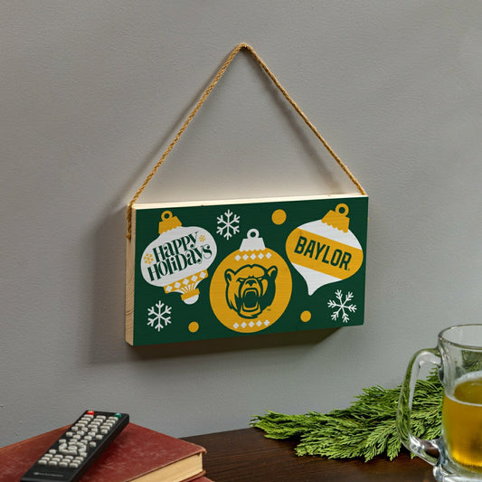 Team Sports America Classic - Baylor University Holiday Wood Wall Sign, 6x11