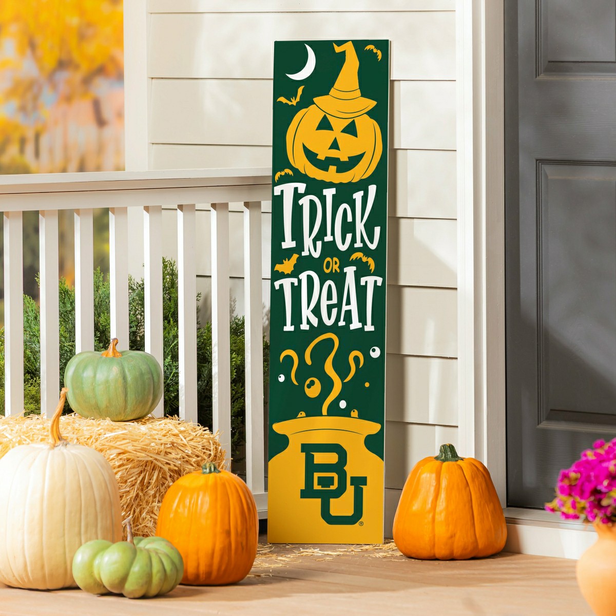 Team Sports America Essential - 47" Double Sided Leaner, Baylor University, Halloween