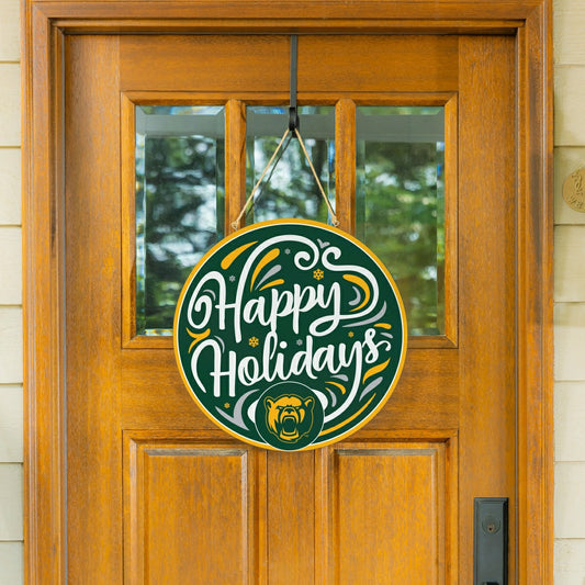 Team Sports America Best Seller - Baylor University Holiday Round Door Décor with Hanging Rope, 18x18