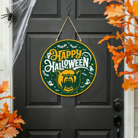 Team Sports America Recommended - Baylor University Halloween Round Door Décor with Hanging Rope, 18x18