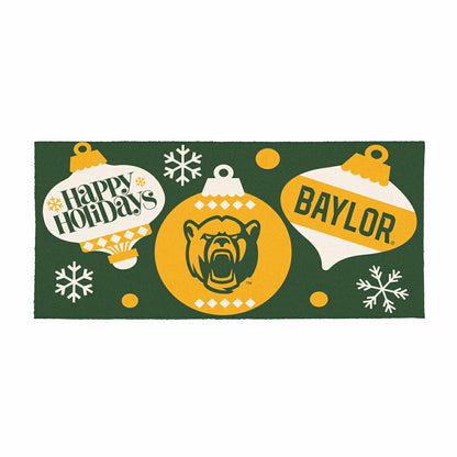 Team Sports America Exclusive - Baylor University Holiday Flocked Coir Sassafras Switch Mat, 22"x10"