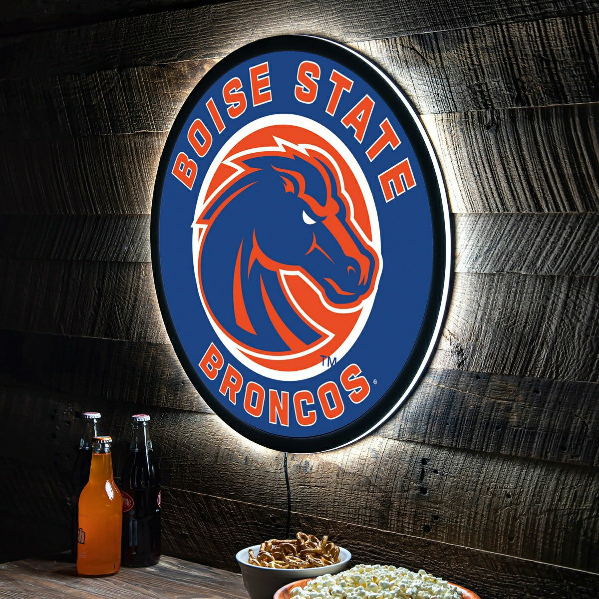 Team Sports America Trending - LED Wall Decor, Round, Boise State University