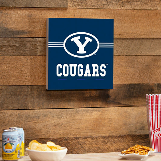 Team Sports America Classic - Brigham Young University Wood Wall Sign, 12x12