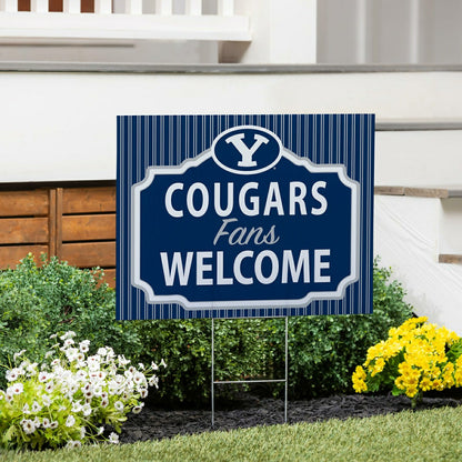 Team Sports America Exclusive - Brigham Young University Coroplast Yard Sign, "Fans Welcome"