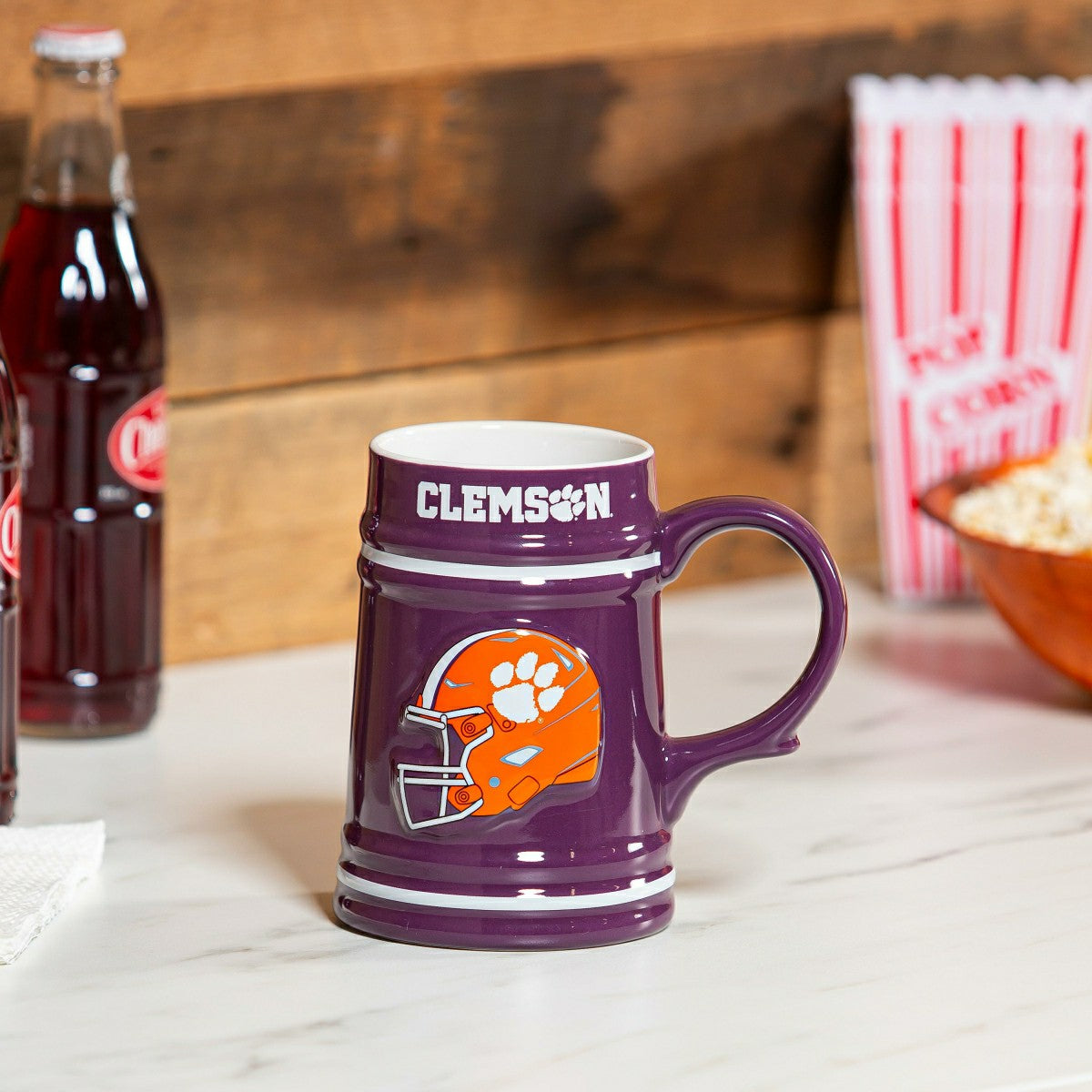 Team Sports America Everyday - Clemson University Ceramic Stein Cup, 24oz