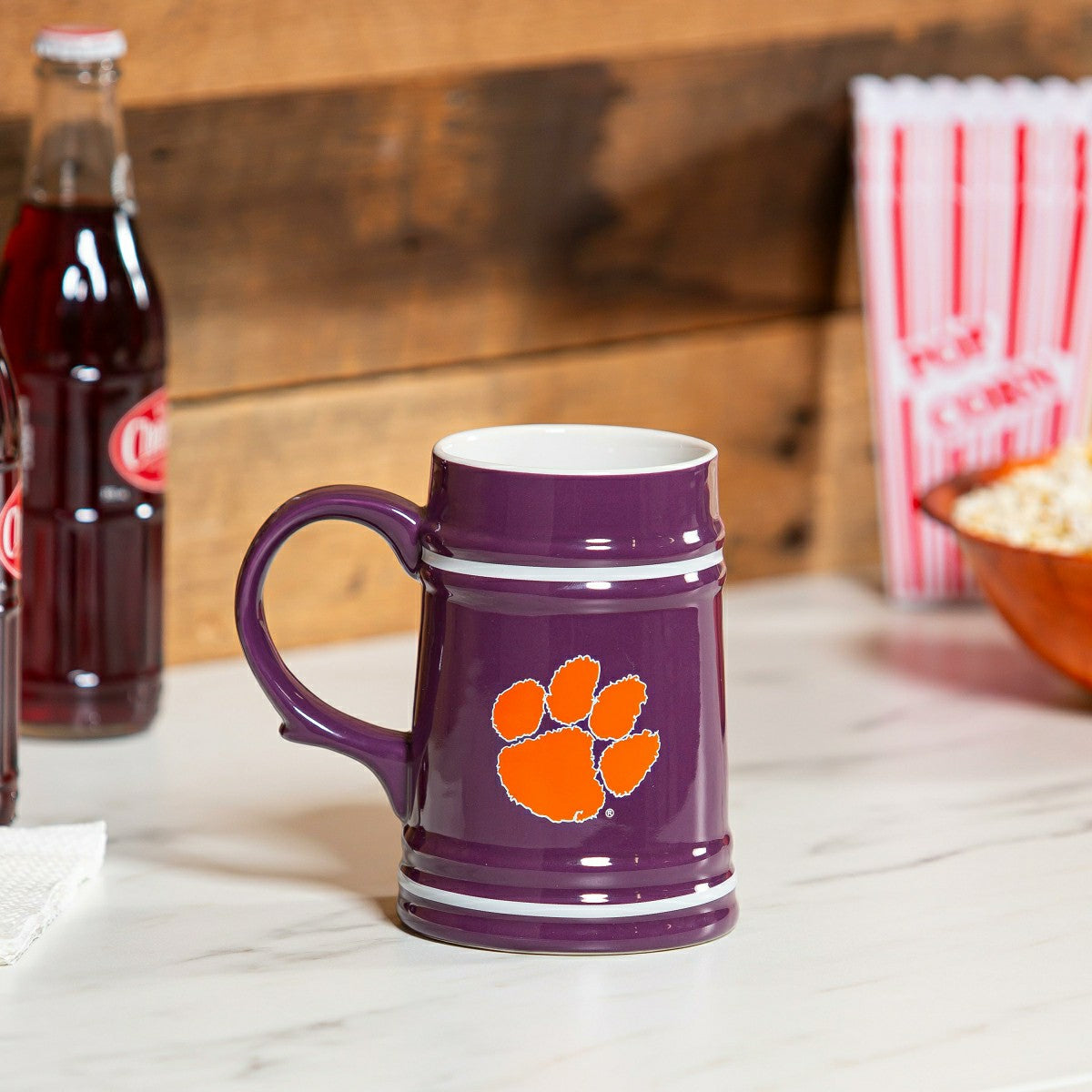 Team Sports America Everyday - Clemson University Ceramic Stein Cup, 24oz