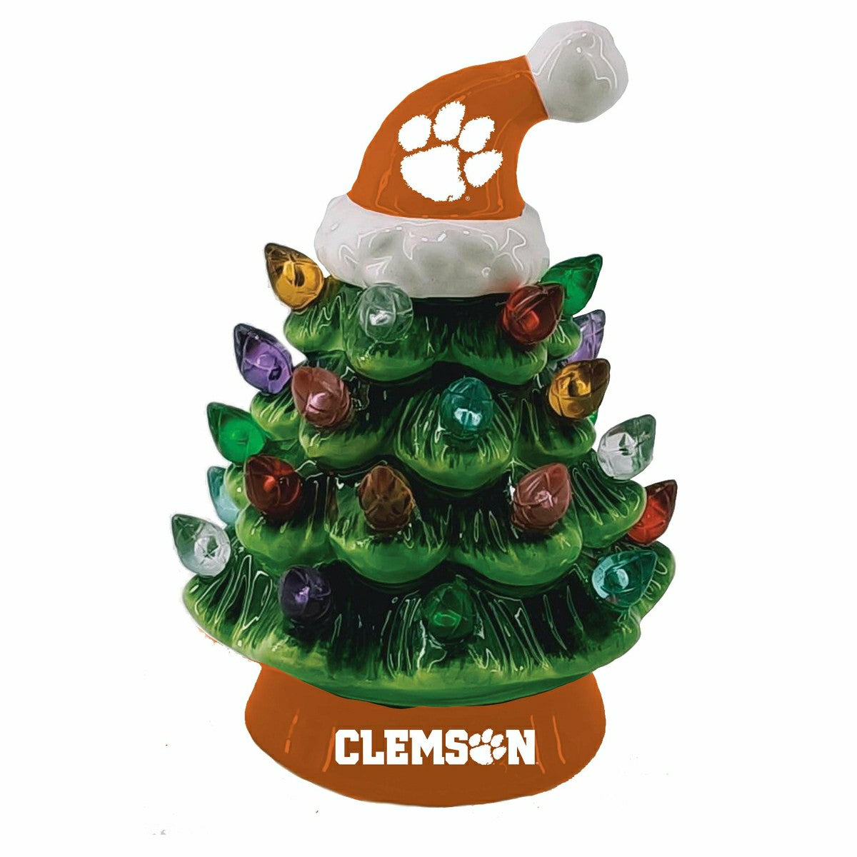 Team Sports America Value - 8" LED Ceramic Christmas Tree, Clemson University