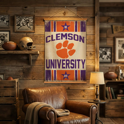 Team Sports America Trending - Clemson University, Canvas Wall Tapestry, Medium, 36x24