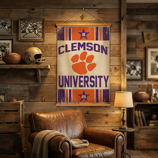 Team Sports America Trending - Clemson University, Canvas Wall Tapestry, Medium, 36x24