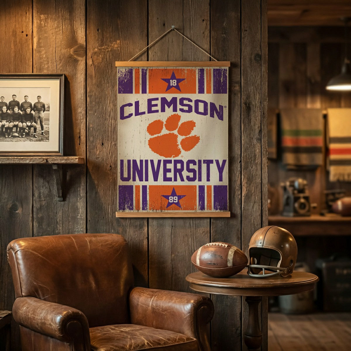 Team Sports America Trending - Clemson University, Canvas Wall Tapestry, Medium, 36x24
