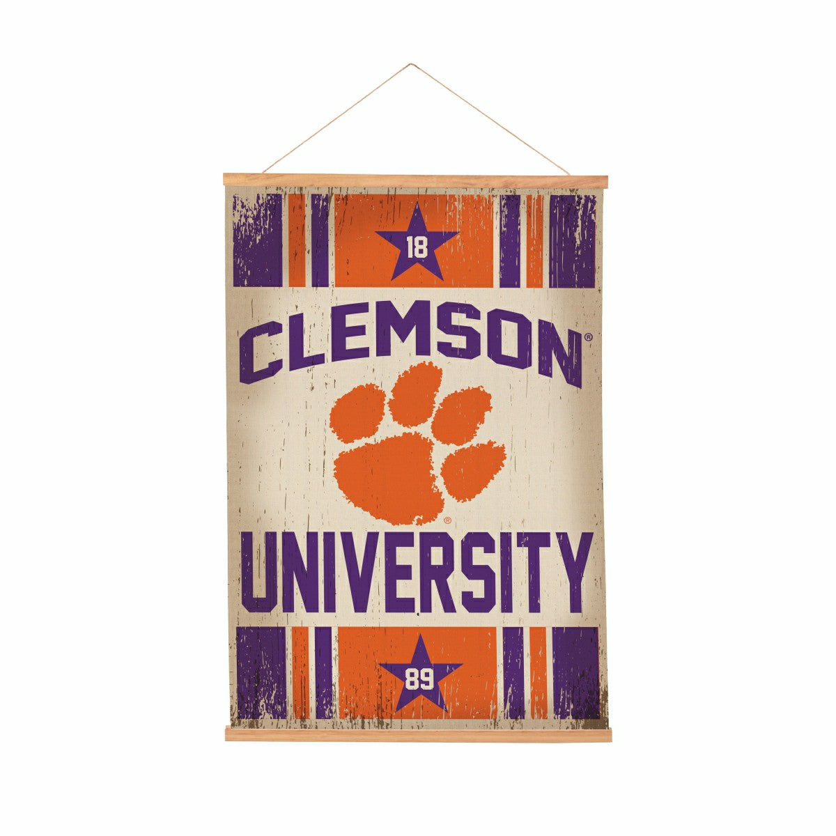 Team Sports America Trending - Clemson University, Canvas Wall Tapestry, Medium, 36x24