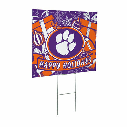 Team Sports America Recommended - Clemson University Yard Sign, Holiday