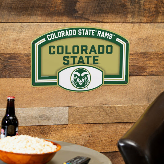 Team Sports America Signature - Colorado State University USA Embossed Steel Wall Sign, 11" x 17"