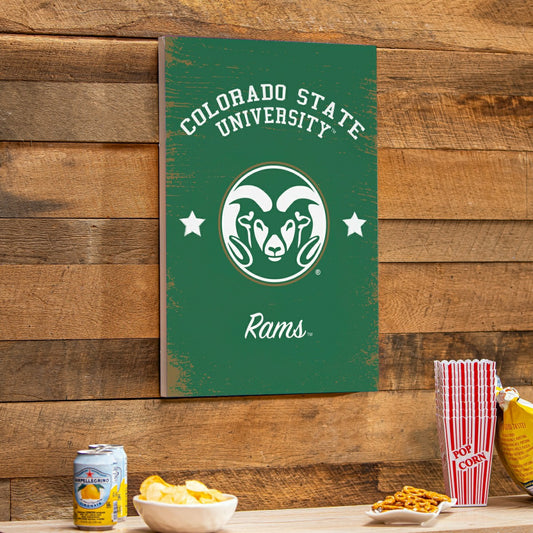 Team Sports America Value - Colorado State University Wood Wall Sign, 16x24