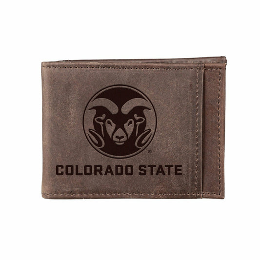 Team Sports America Classic - Slim Card Holder with RFID Blocking, Colorado State University, Brown