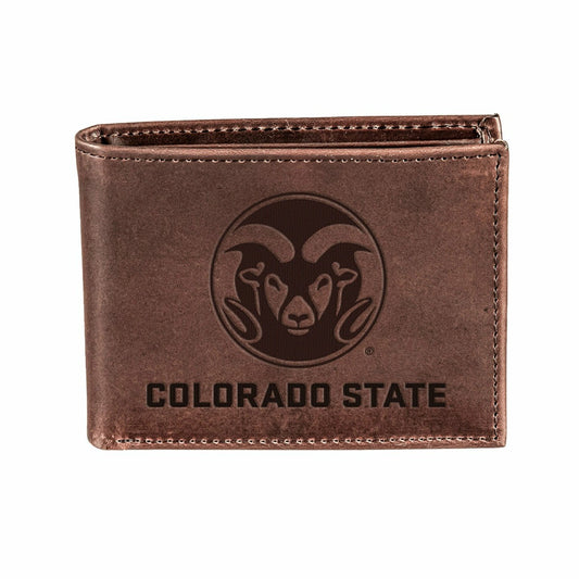 Team Sports America Essential - Colorado State University, Bi-Fold Wallet, Brown, CH, 100% Genuine Lea