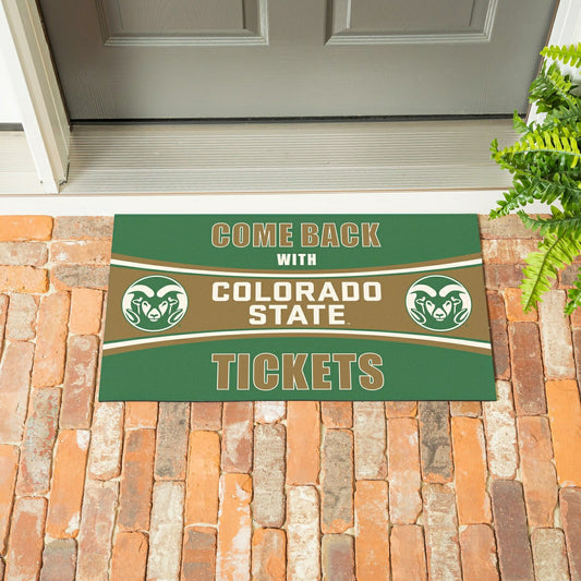 Team Sports America Value - 28" x 16" PVC Trapper Mat, Come Back with Tickets, Colorado State Univ