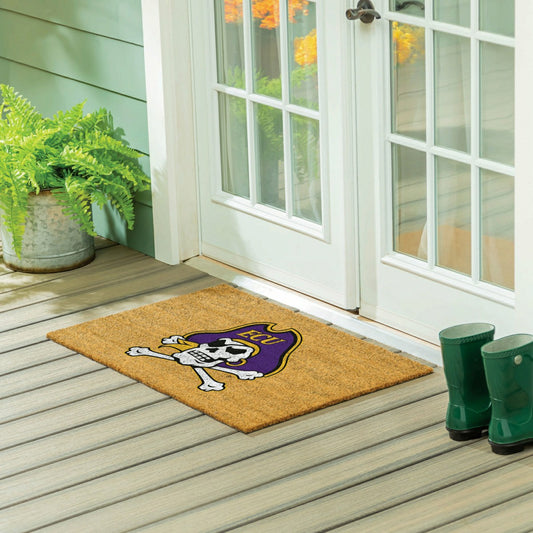 Team Sports America Best Seller - East Carolina University Large Full Color Coir Mat, 36"x24"