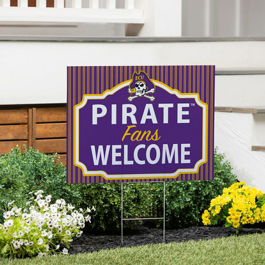 Team Sports America Essential - East Carolina University Coroplast Yard Sign, "Fans Welcome"