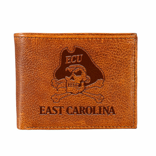 Team Sports America Everyday - East Carolina University, Embossed 100% Genuine Tumbled Leather Passca