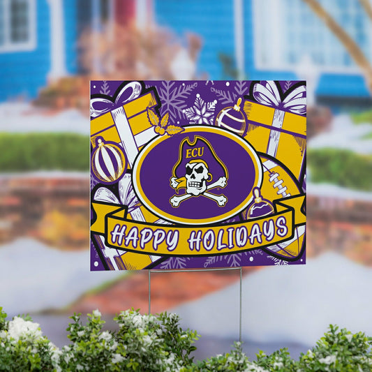 Team Sports America Exclusive - East Carolina University Yard Sign, Holiday