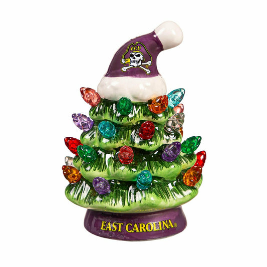 Team Sports America Recommended - 4" Mini LED Tabletop Christmas Tree, Set of 2, East Carolina Universit