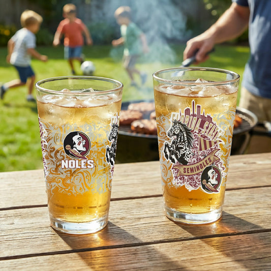 Team Sports America Best Seller - Florida State University 16oz Glass pint, Set of 2