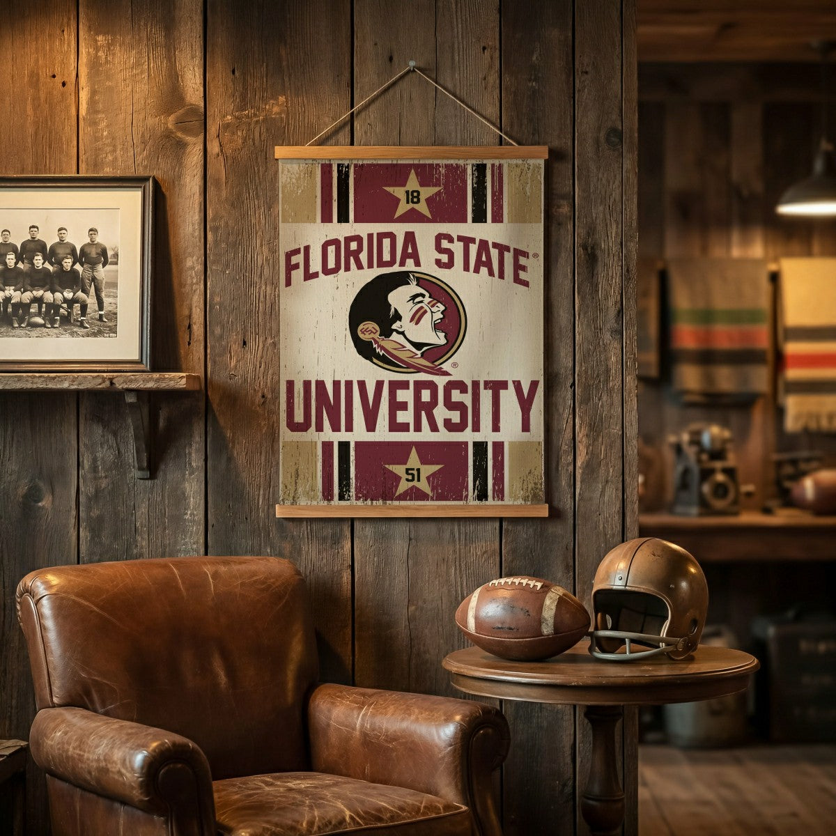 Team Sports America Recommended - Florida State University, Canvas Wall Tapestry, Medium, 36x24