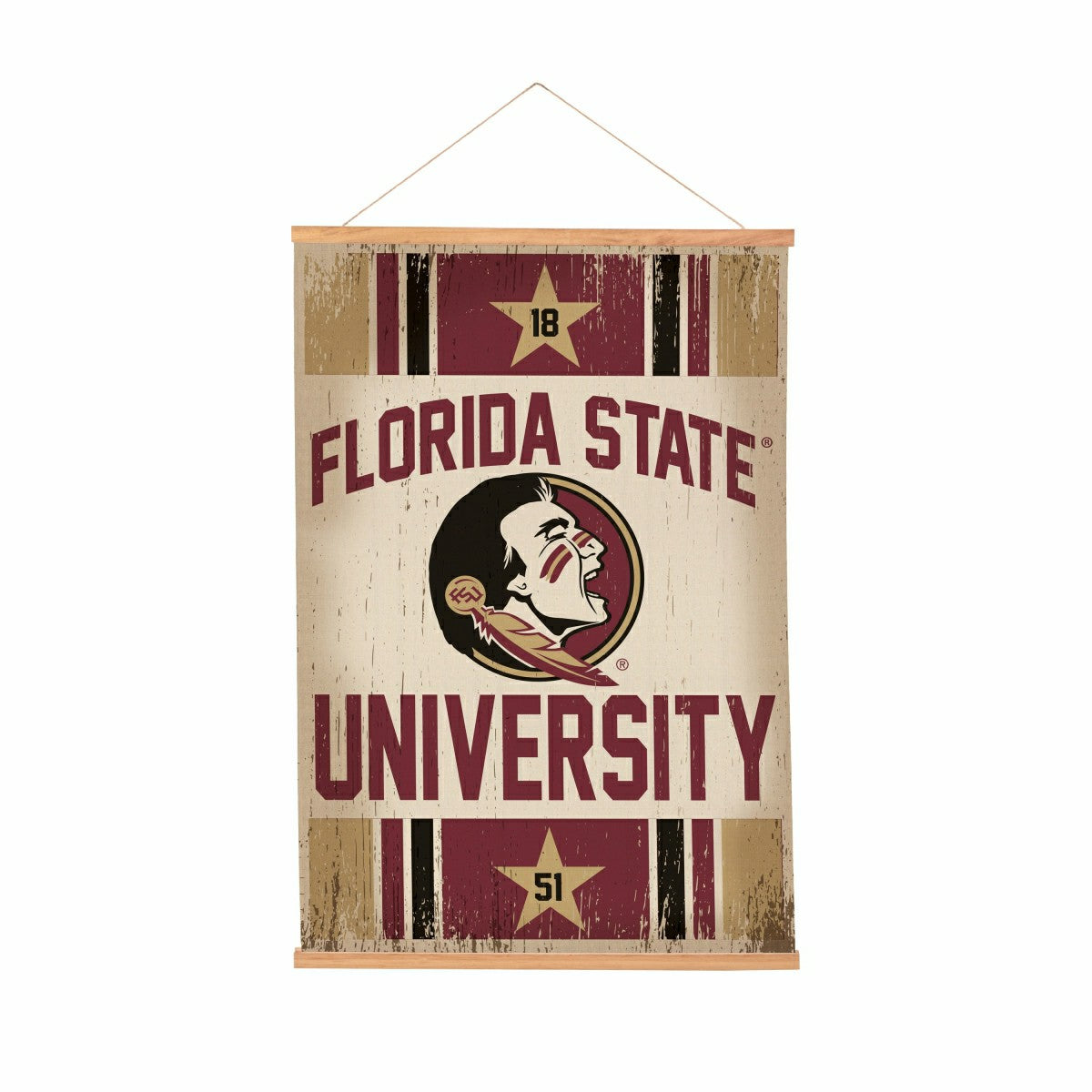 Team Sports America Recommended - Florida State University, Canvas Wall Tapestry, Medium, 36x24