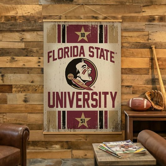 Team Sports America Exclusive - Florida State University, Canvas Wall Tapestry, Large, 54x36