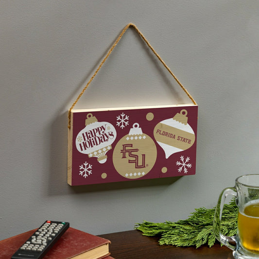 Team Sports America Trending - Florida State University Holiday Wood Wall Sign, 6x11