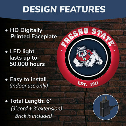 Team Sports America Essential - Fresno State, Metal Lite, Round