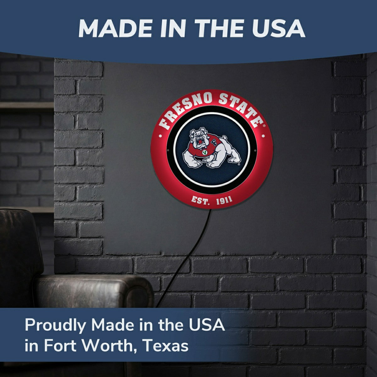 Team Sports America Essential - Fresno State, Metal Lite, Round