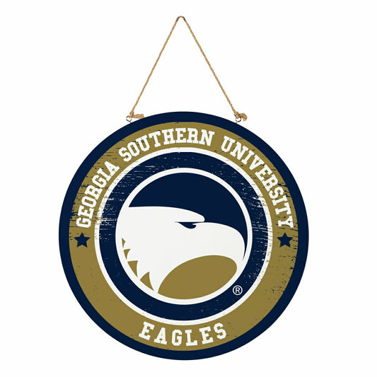 Team Sports America Classic - Georgia Southern University Round Door Décor with Hanging Rope, 18x18