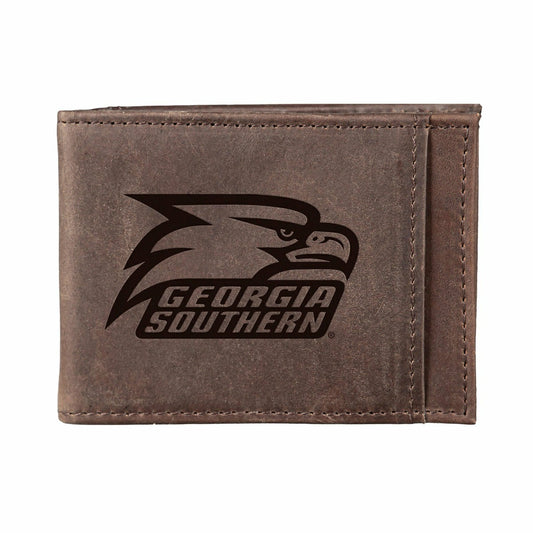 Team Sports America Trending - Front Pocket Wallet w/ RFID Blocking, Georgia Southern, Brown