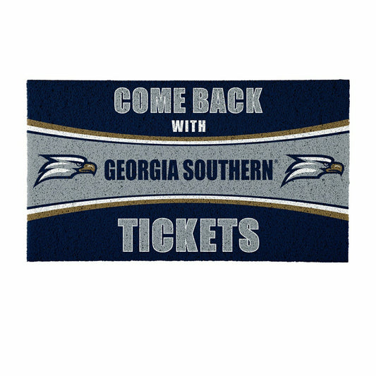 Team Sports America Exclusive - 28" x 16" PVC Trapper Mat, Come Back with Tickets, Georgia Southern Un