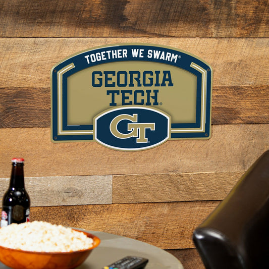 Team Sports America Recommended - Georgia Tech USA Embossed Steel Wall Sign, 11" x 17"