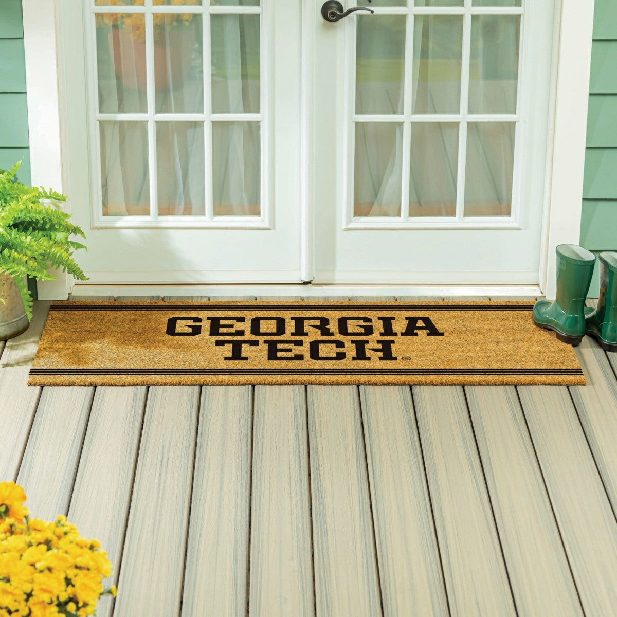 Team Sports America Exclusive - Georgia Tech Extra Large One Color Coir Mat, 60"x24"