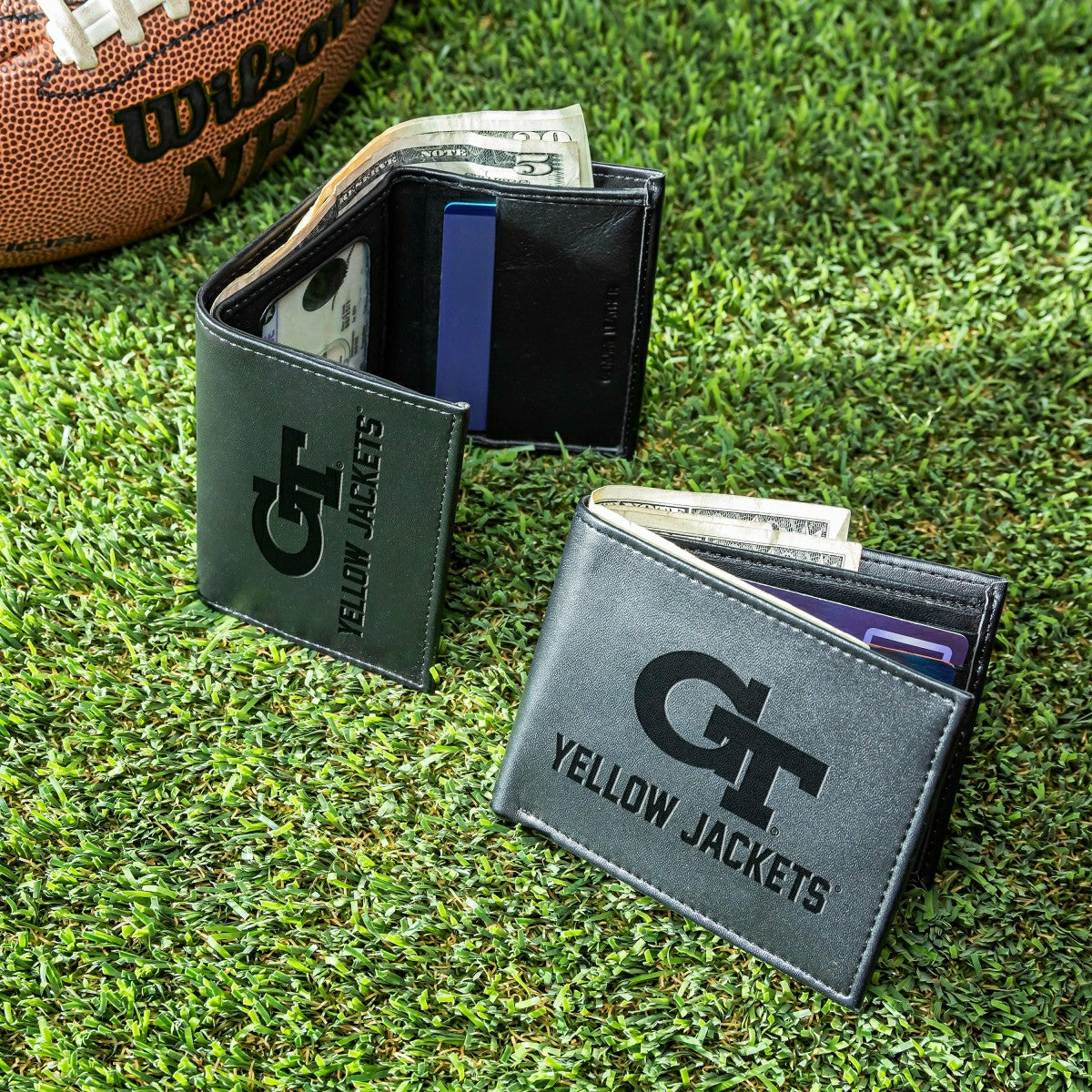 Team Sports America Recommended - Georgia Tech, Bi-Fold and Tri-Fold Wallet Gift Set, Black
