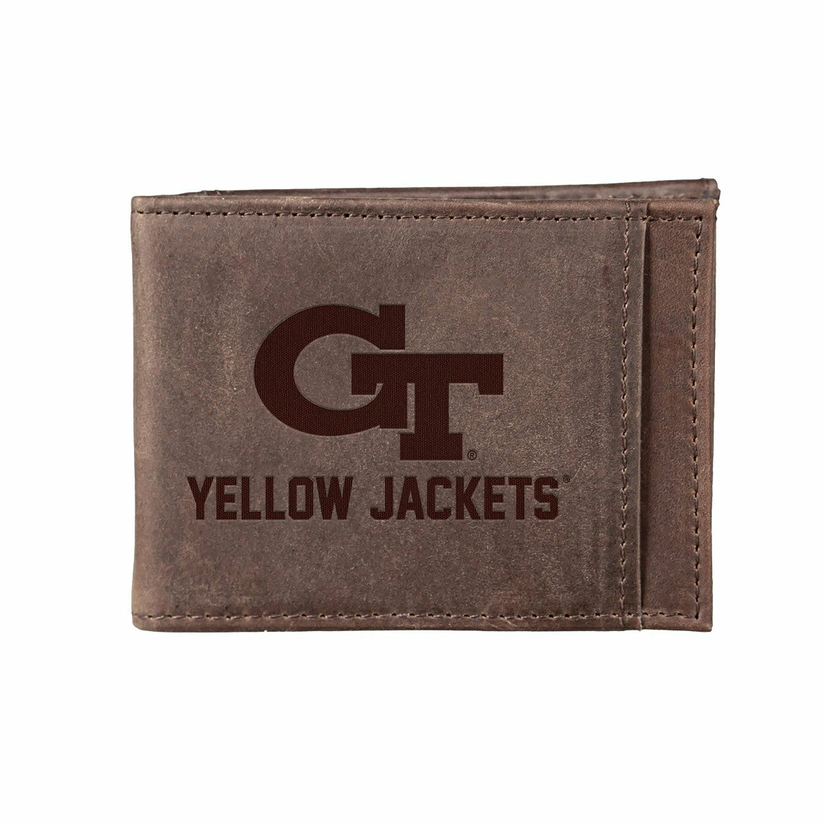 Team Sports America Classic - Front Pocket Wallet w/ RFID Blocking, Georgia Tech, Brown