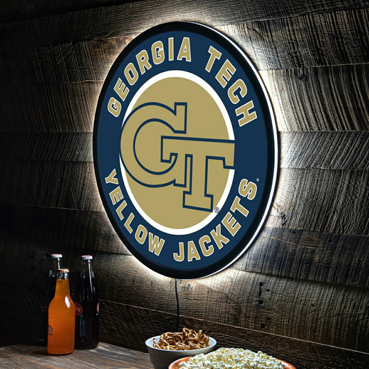 Team Sports America Trending - LED Wall Decor, Round, Georgia Tech