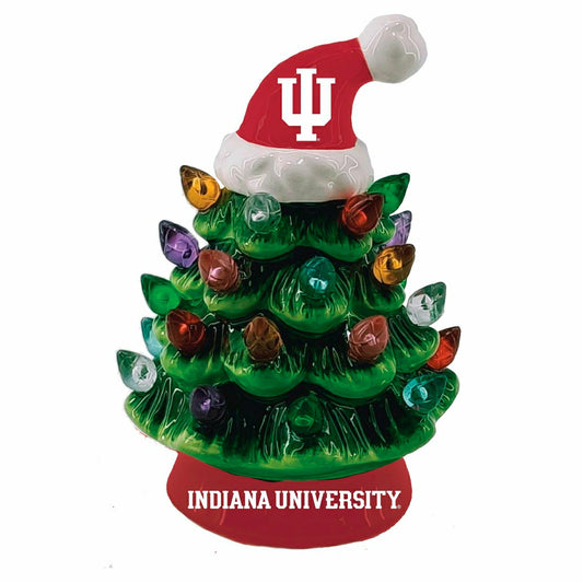 Team Sports America Everyday - 4" Mini LED Tabletop Christmas Tree, Set of 2, Indiana University