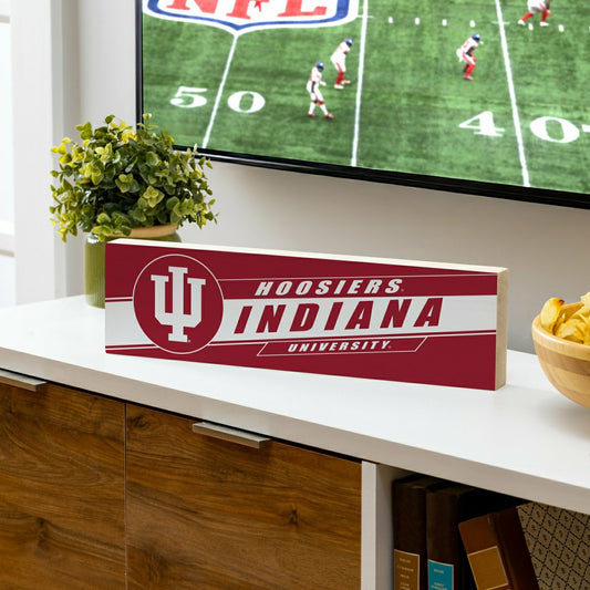 Team Sports America Exclusive - Indiana University Mantle Sign, Down Home Fans, 5x18