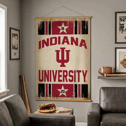 Team Sports America Signature - Indiana University, Canvas Wall Tapestry, Large, 54x36